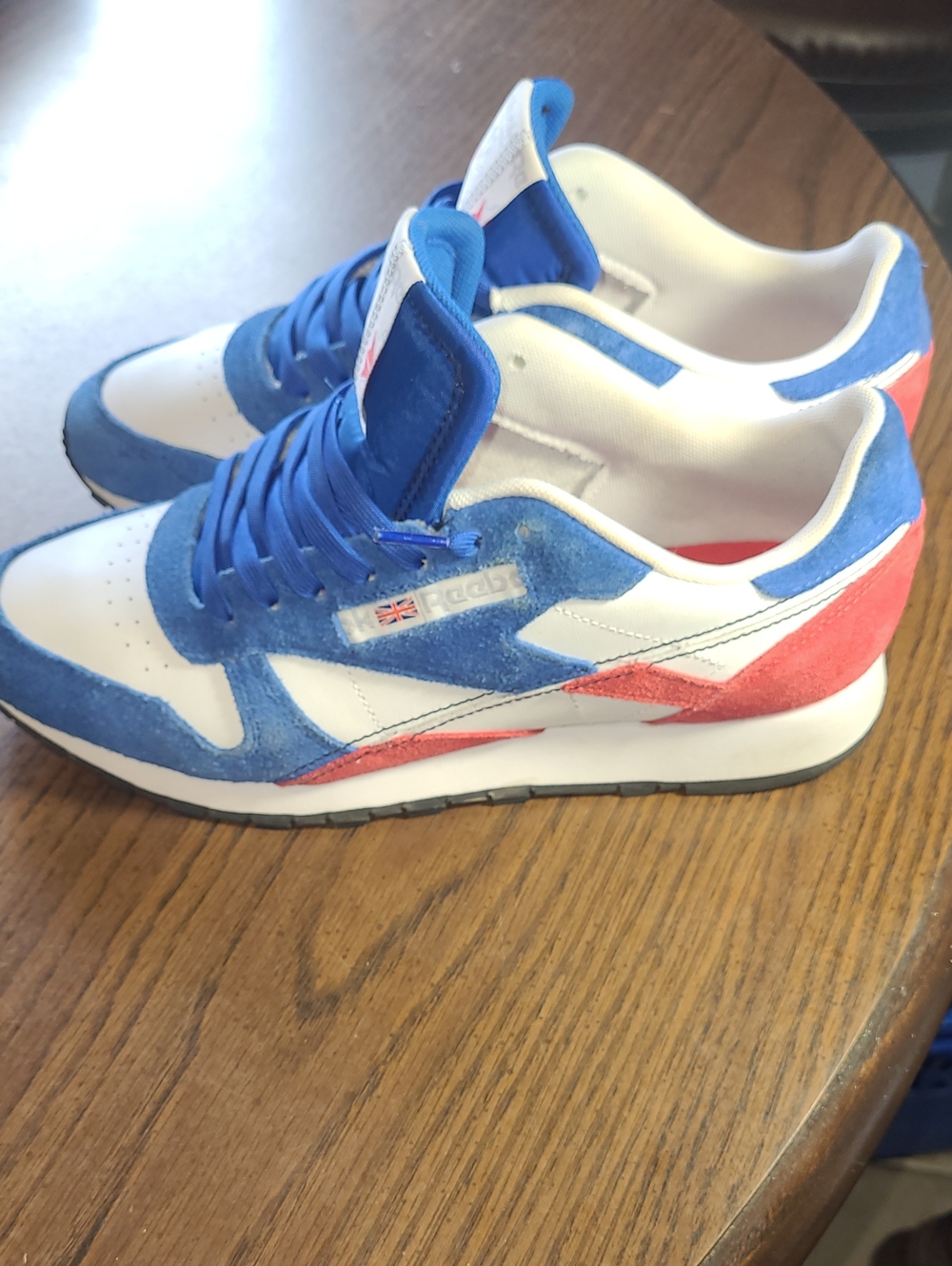 Reebok Classic Leather Make It Yours Vector Blue Red Mens Size 10 Good Condition